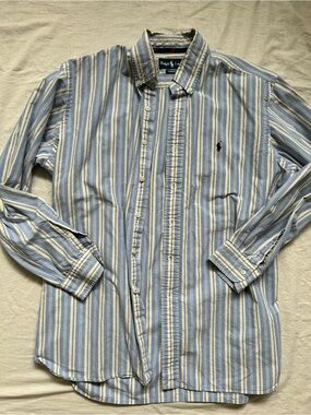 Vintage Ralph Lauren Men's Striped Button-Down Shirt